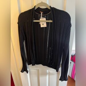 Free people black cardigan